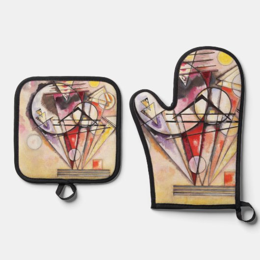 On the Points by Wassily Kandinsky 鍋つかみ&鍋敷きセット (正面)