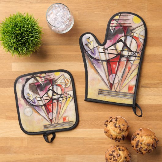 On the Points by Wassily Kandinsky 鍋つかみ&鍋敷きセット (トップダウン)