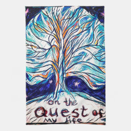 On the Quest of My Life - Tree - Stars キッチンタオル