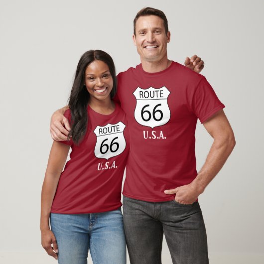 On the Road Again – アメリカTシャツ – Route66-カスタムT Tシャツ (ユニセックス)