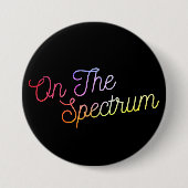 On The Spectrum, Black & Rainbow, Autism Awareness 缶バッジ (正面)