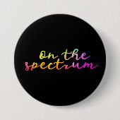 On The Spectrum, Black & Rainbow, Autism Awareness 缶バッジ (正面)