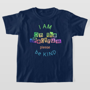On the Spectrum Rainbow Navy Blue Autism Awareness Tシャツ