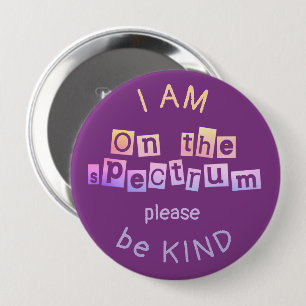 On the Spectrum Rainbow & Purple Autism Awareness 缶バッジ