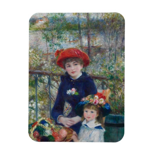 On the Terrace, Impressionist Portrait, Renoir マグネット (縦)