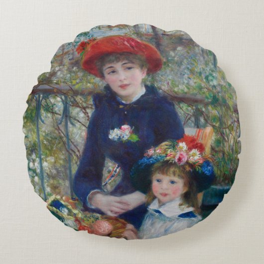 On the Terrace, Impressionist Portrait, Renoir ラウンドクッション (正面)