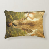 On The Thames by James Tissotヴィンテージ現実主義 アクセントクッション (正面)