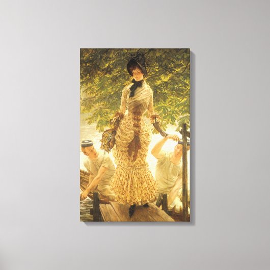 On The Thames by James Tissotヴィンテージ現実主義 キャンバスプリント (正面)