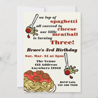 On Top of Spaghetti, Meatball Three, 3rd Birthday 招待状