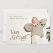 On Trendミニマルな中立的な写真卒業 案内状 (正面)