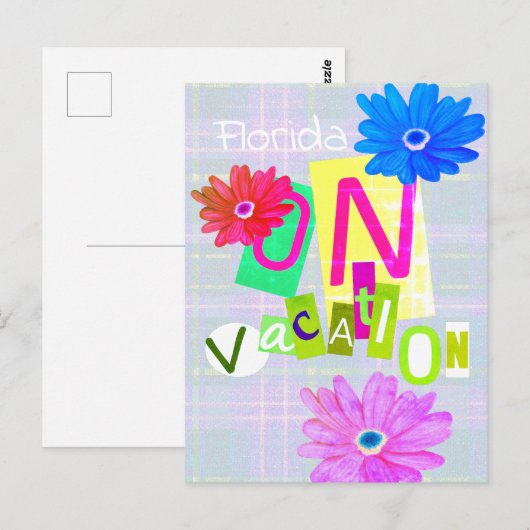 "On Vacation" 80s Retro ポストカード (正面/裏面)