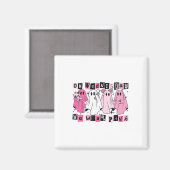 On Wednesday We Wear Cute Pink Ghost Halloween マグネット (正面/裏面)