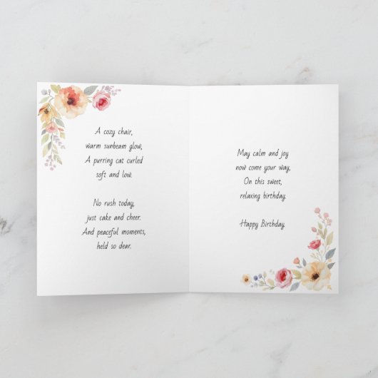 On Your Birthday | Cat Themed Relaxing Day カード (内部)