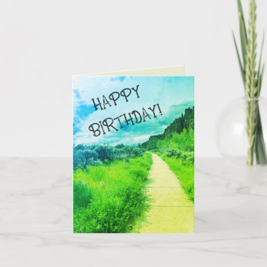 On Your Way Birthday Path Scenery Beautiful カード (正面)