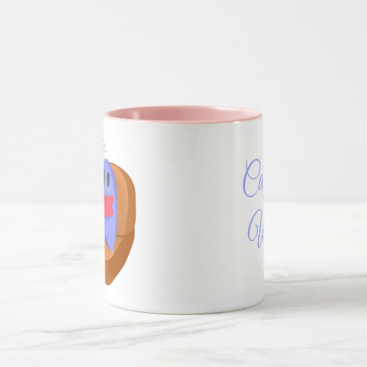 Once a Bookie Always a Bookie Cute Ghost Reading マグカップ (中央)