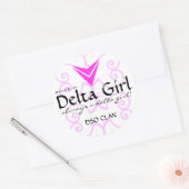 「Once a Delta Girl」ステッカー ラウンドシール (封筒)