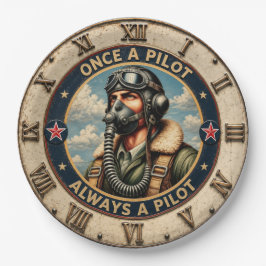 Once a Pilot Always a Pilot Vintage Aviato ペーパープレート
