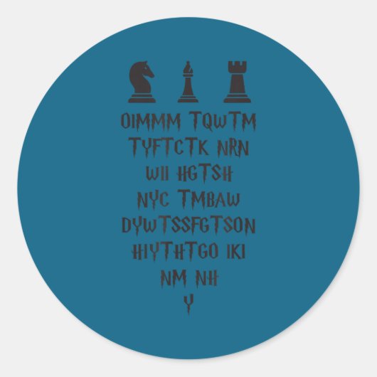 Once I Make My Move Acronym Wizard Chess Funny Des ラウンドシール (正面)