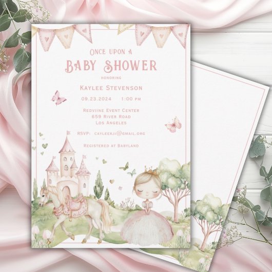 Once On a Baby Showerプリンセス招待状 招待状