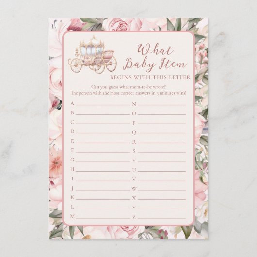 Once On a Timeどのベビーアイテム赤ちゃんシャワーゲーム エンクロージャーカード (正面)