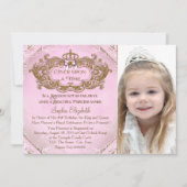 Once On a Timeプリンセスフォトバースデーパーティー 招待状 (正面)