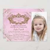 Once On a Timeプリンセスフォトバースデーパーティー 招待状 (正面/裏面)