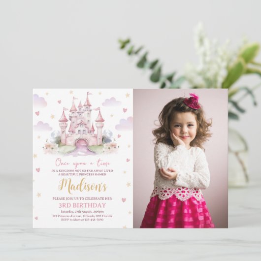Once On a Timeプリンセス城写真 招待状 (スタンド正面)