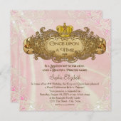Once On a Timeプリンセス誕生日パーティー 招待状 (正面/裏面)