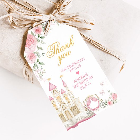 Once On a Timeプリンセス誕生日メッセージカード ギフトタグ