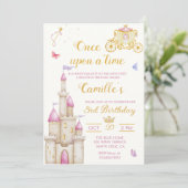 Once On a Timeプリンセス誕生日招待状 招待状 (スタンド正面)