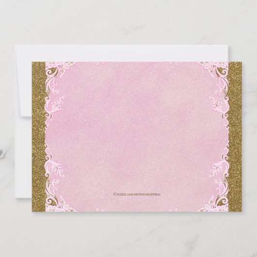 Once On a Timeプリンセス誕生日 招待状 (裏面)