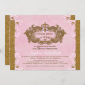 Once On a Timeプリンセス誕生日 招待状 (正面/裏面)