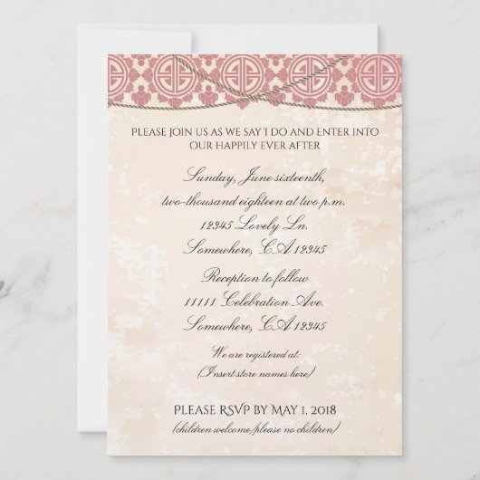 Once On a Time結婚式招待状 招待状 (裏面)