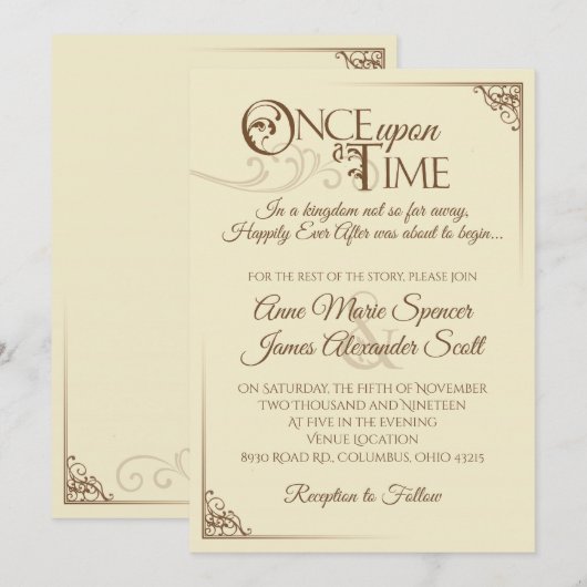 Once On a Time結婚式招待状 招待状 (正面/裏面)