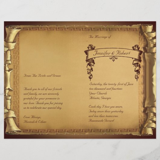 Once On a Time結婚式 プログラム (正面)