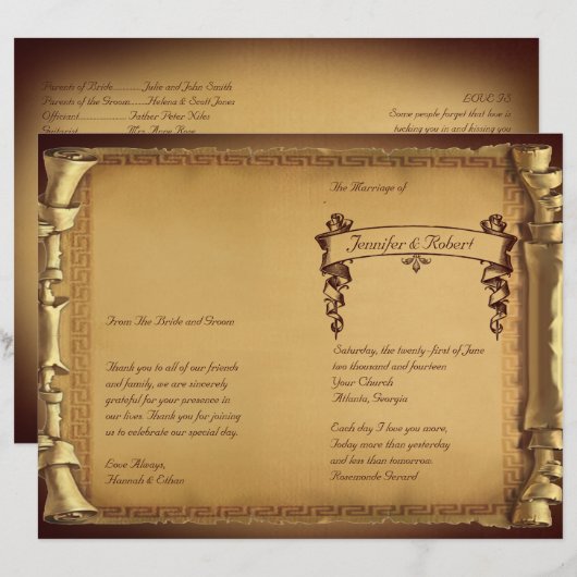 Once On a Time結婚式 プログラム (正面/裏面)