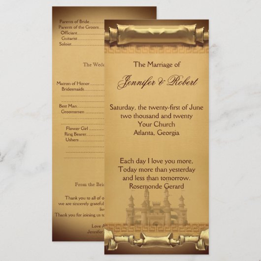 Once On a Time結婚式 プログラム (正面/裏面)