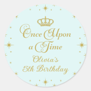 Once On a Time金ゴールドプリンセス誕生日 ラウンドシール