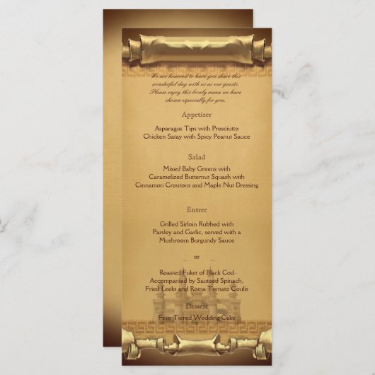 Once on a Time 結婚's Menu メニュー (正面/裏面)