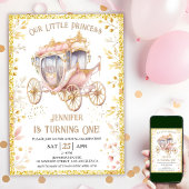 Once On a Time Carriageプリンセス1st Birthday 招待状