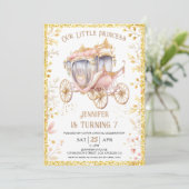 Once On a Time Carriageプリンセス7誕生日 招待状 (スタンド正面)