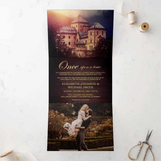 Once On a Time Fairytale Castleの写真結婚|過去記事 三つ折り招待状 (内部)