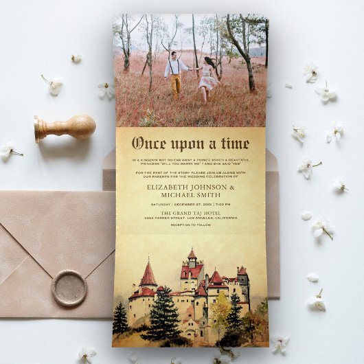 Once On a Time Fairytale Castleの写真結婚|過去記事 三つ折り招待状