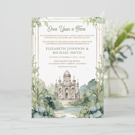 Once On a Time Fairytale Castle Photo 結婚's 招待状 (スタンド正面)