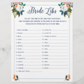 Once On A Time Love StoryブライダルLibsゲーム (裏面)