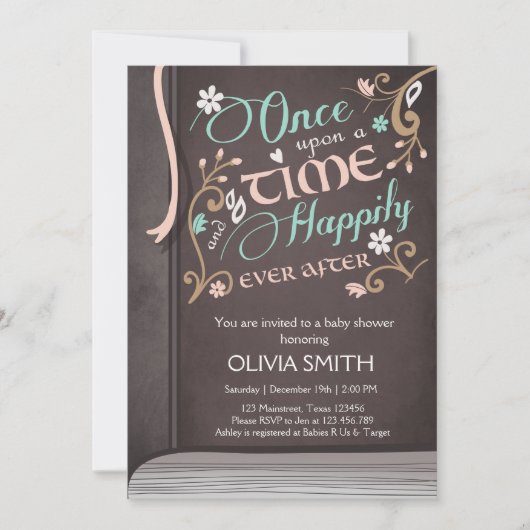 Once On a Time Storybook Baby Showerへの招待 招待状 (正面)