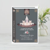 Once On A Time Storybook Black 1st Birthday 招待状 (スタンド正面)