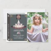 Once On A Time Storybook Blkフォト誕生日 招待状 (正面)