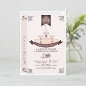 Once On A Time Storybook Pink 1st Birthday 招待状 (スタンド正面)