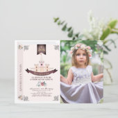 Once On A Time Storybook Pink Photo誕生日 招待状 (スタンド正面)